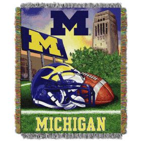 Michigan OFFICIAL Collegiate "Home Field Advantage" Woven Tapestry Throw