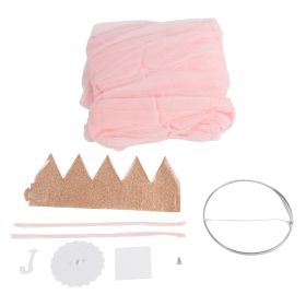 Elegant Color Home Mesh Mosquito Net Children Bed Canopy Netting Kid Baby BedroomGray (Color: pink)