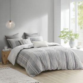 3 Piece Cotton Jacquard Duvet Cover Set (Color: as Pic)